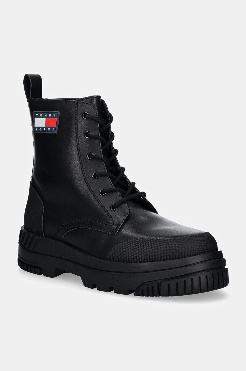 

Кожаные походные ботинки Tommy Jeans TJM LACE UP LEATHER BOOT, черный