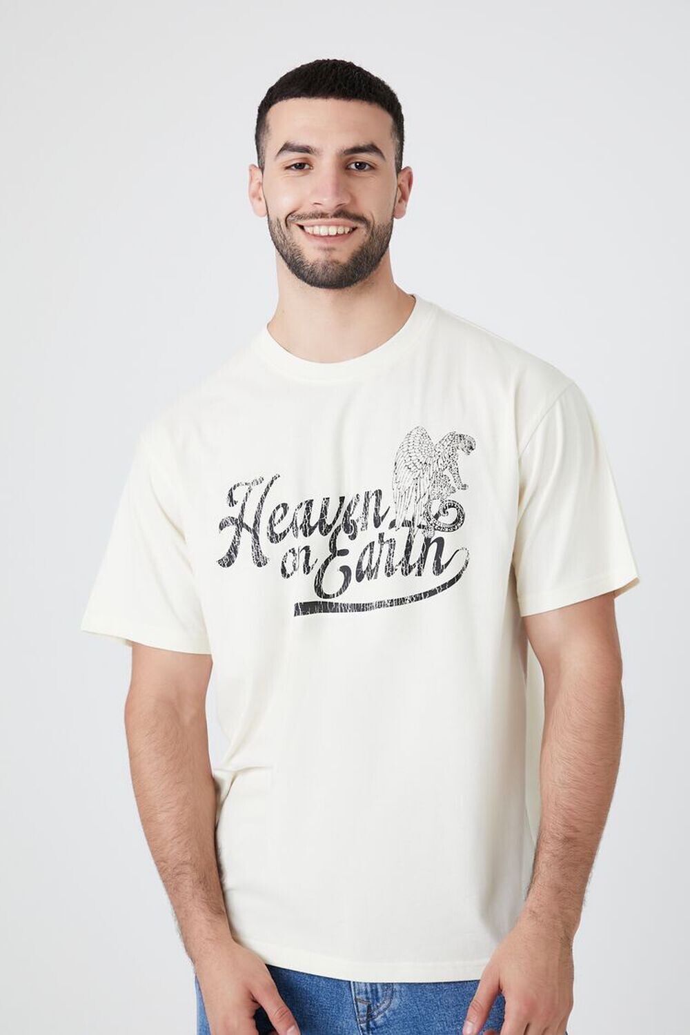 

Футболка с рисунком Рай на Земле Forever 21, кремовый, Бежевый