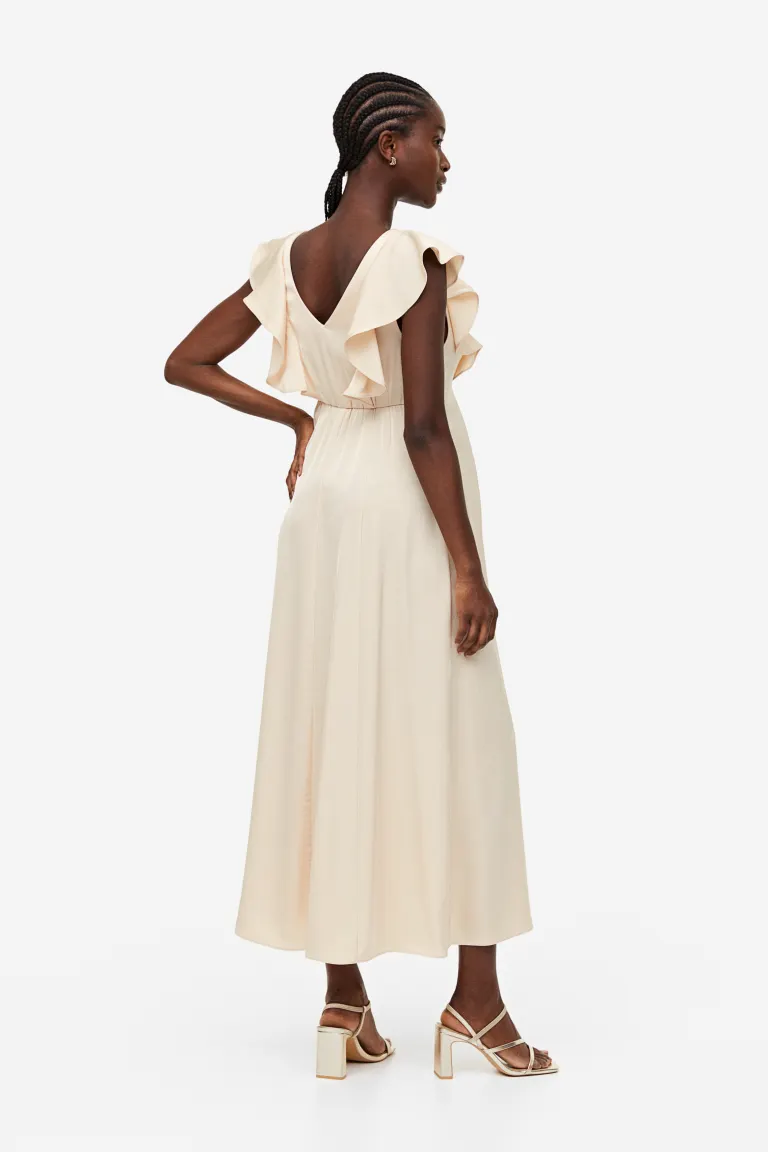 

Платье с рюшами H&M, бежевый