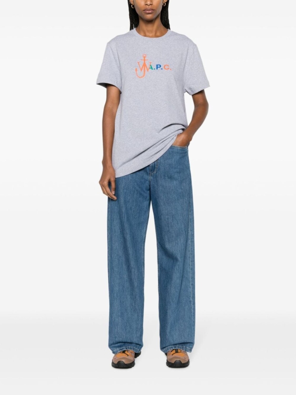 

A.P.C. футболка с логотипом из коллаборации с JW Anderson, серый