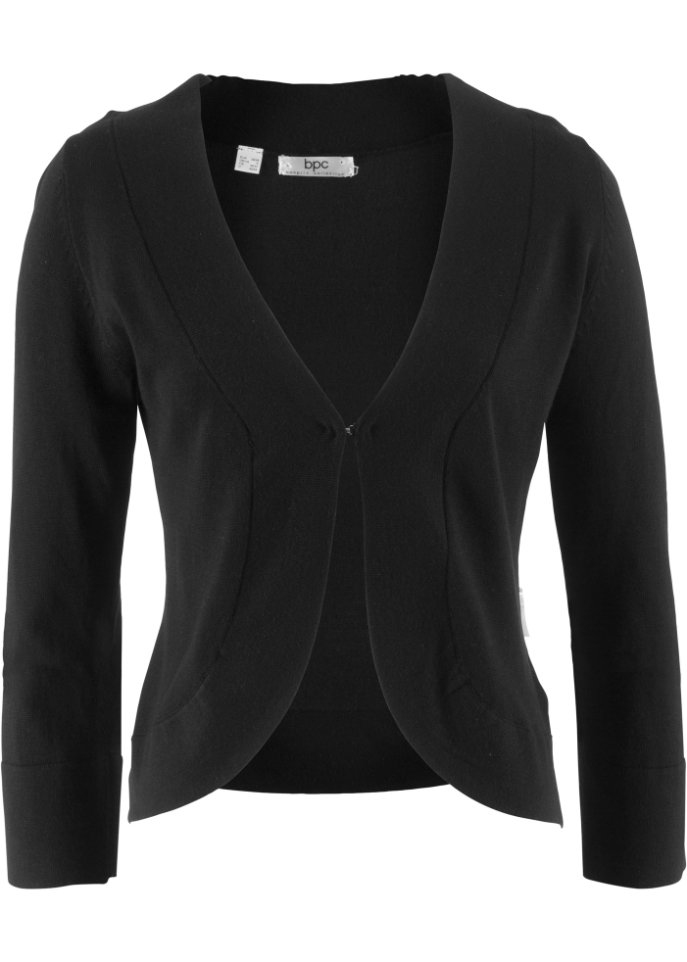 Короткая куртка с вышивкой и длинными рукавами Bpc Bonprix Collection, черный болеро oodji вязаное 42 размер