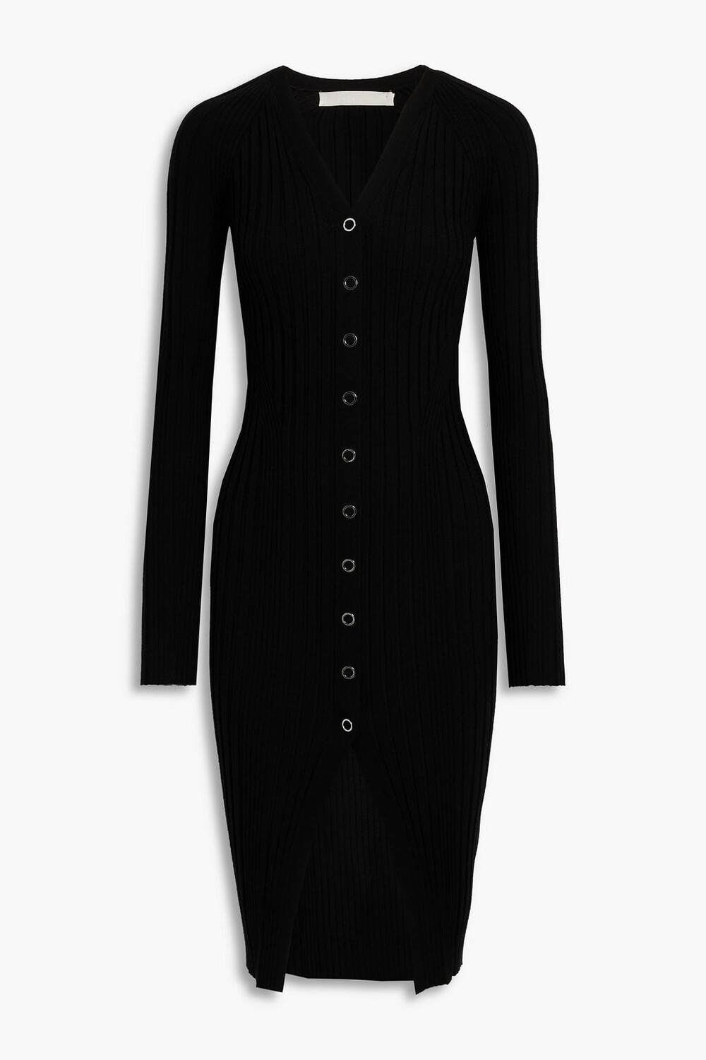 

Платье в рубчик из смесовой шерсти DION LEE, черный