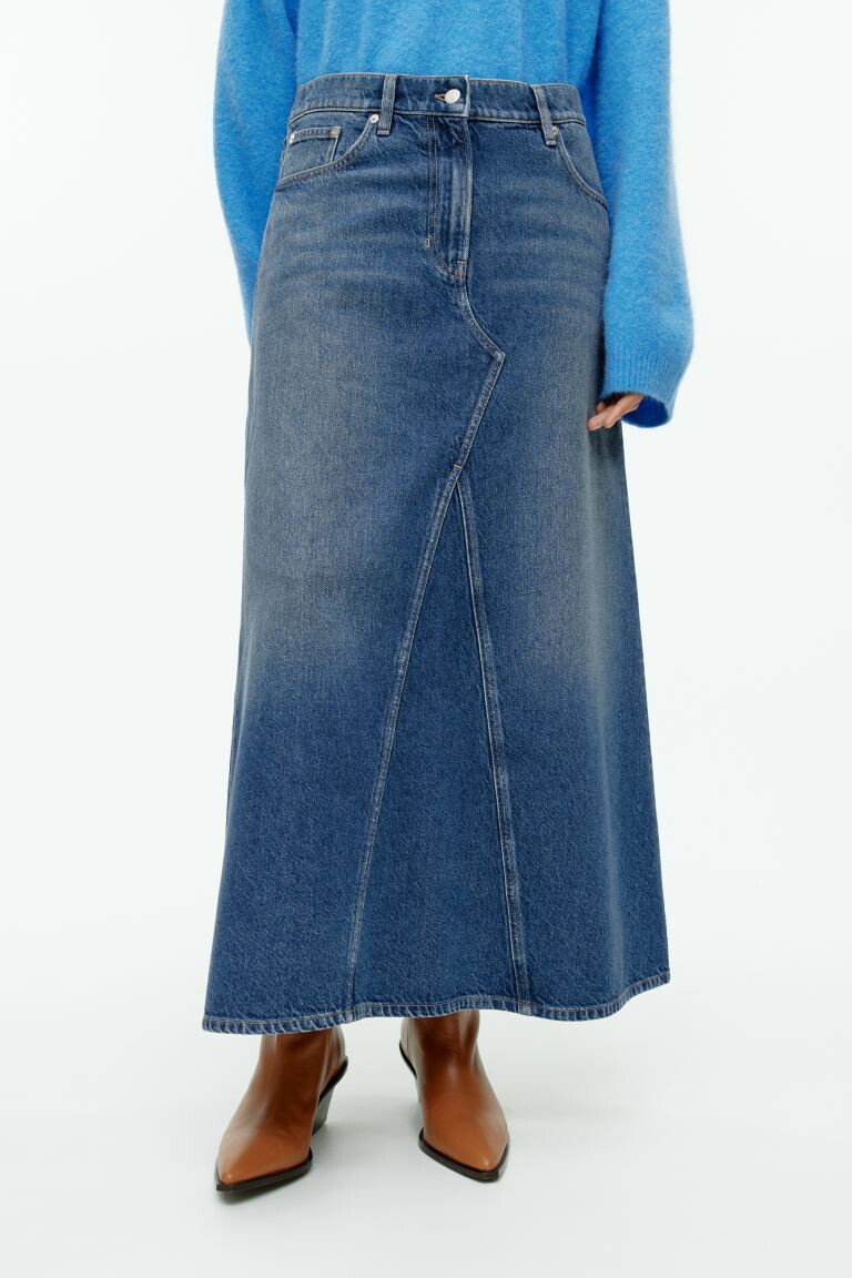 

Джинсовая юбка макси H&M, синий