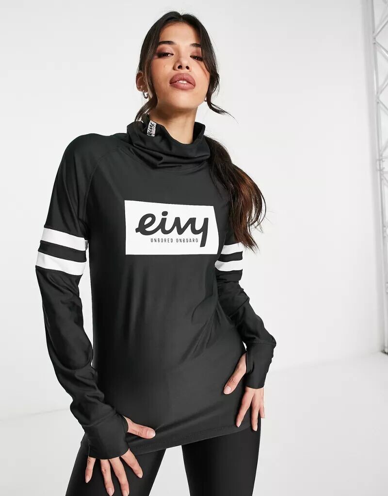 

Черный базовый топ с утеплителем для шеи Eivy Icecold