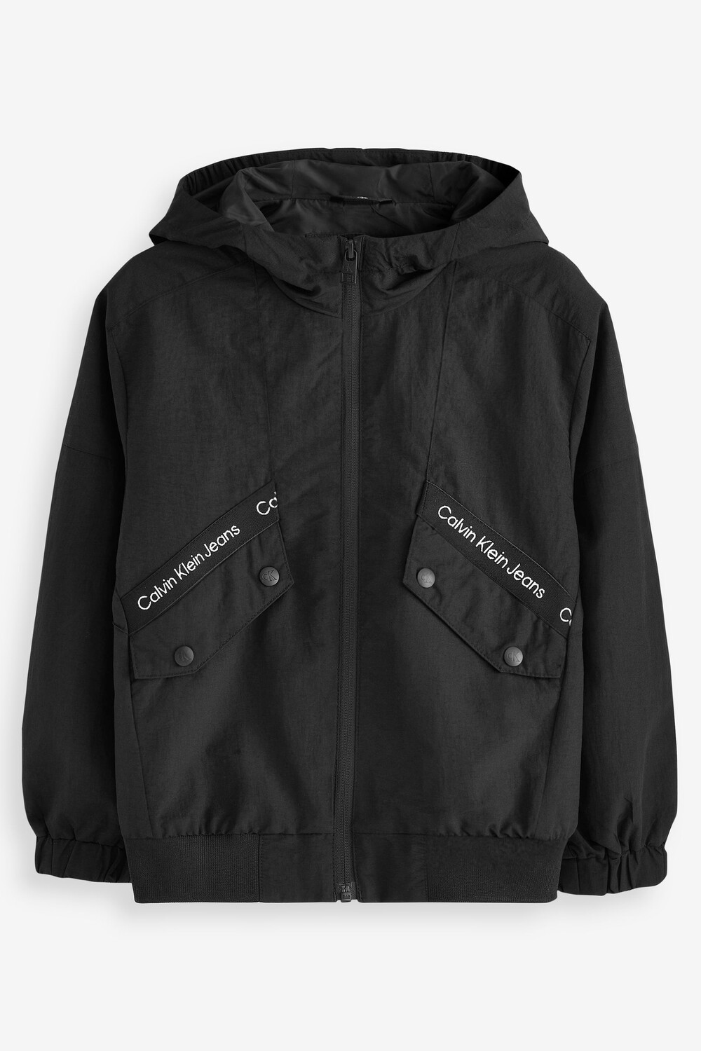 

Черная куртка для мальчика с полосками и логотипом Calvin Klein Jeans, черный