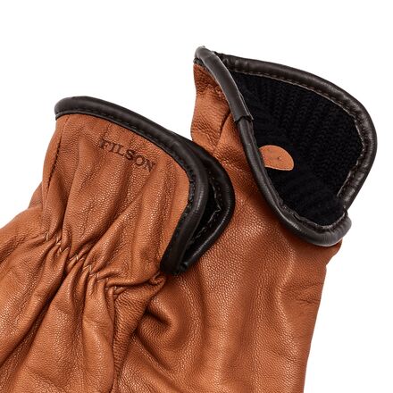 перчатки драйвер из козьей кожи Оригинальные перчатки из козьей кожи на шерстяной подкладке мужские Filson, цвет Saddle Brown