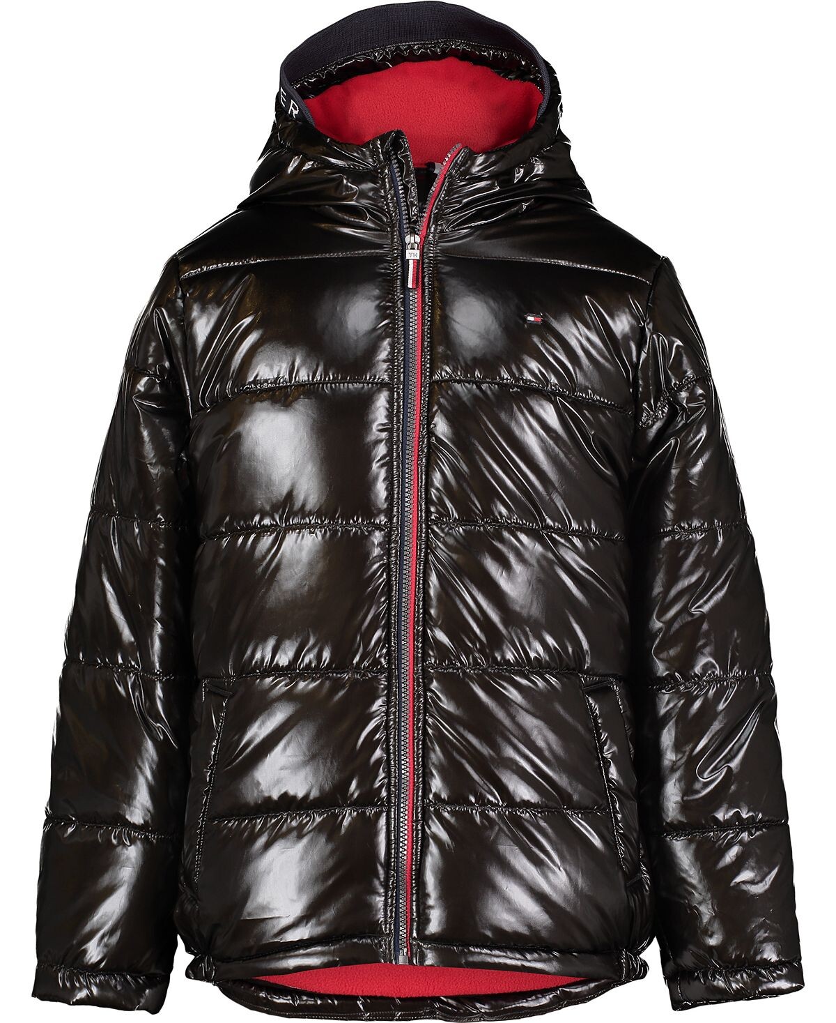 

Пуховик с блестящим капюшоном и логотипом Big Boys Tommy Hilfiger