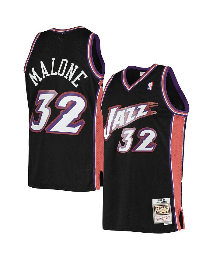 

Мужское джерси Karl Malone Black Utah Jazz 1998-99 Hardwood Classics Swingman Mitchell & Ness, черный