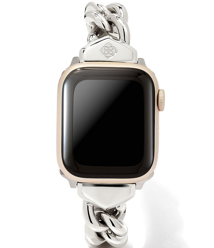 Kendra Scott Женский ремешок для часов Whitley с цепочкой из нержавеющей стали и Apple Watch, серебро
