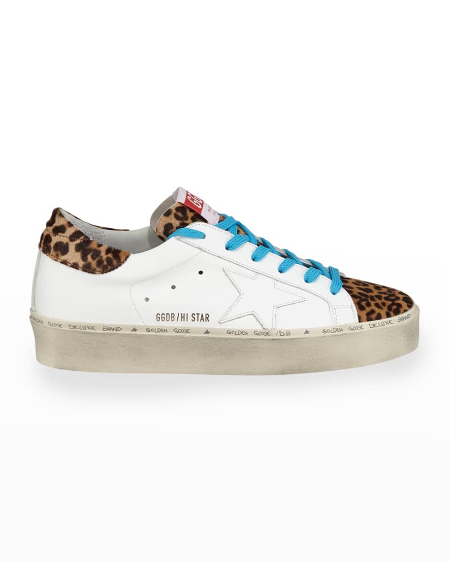 

Кроссовки Hi Star из кожи и леопарда на платформе Golden Goose