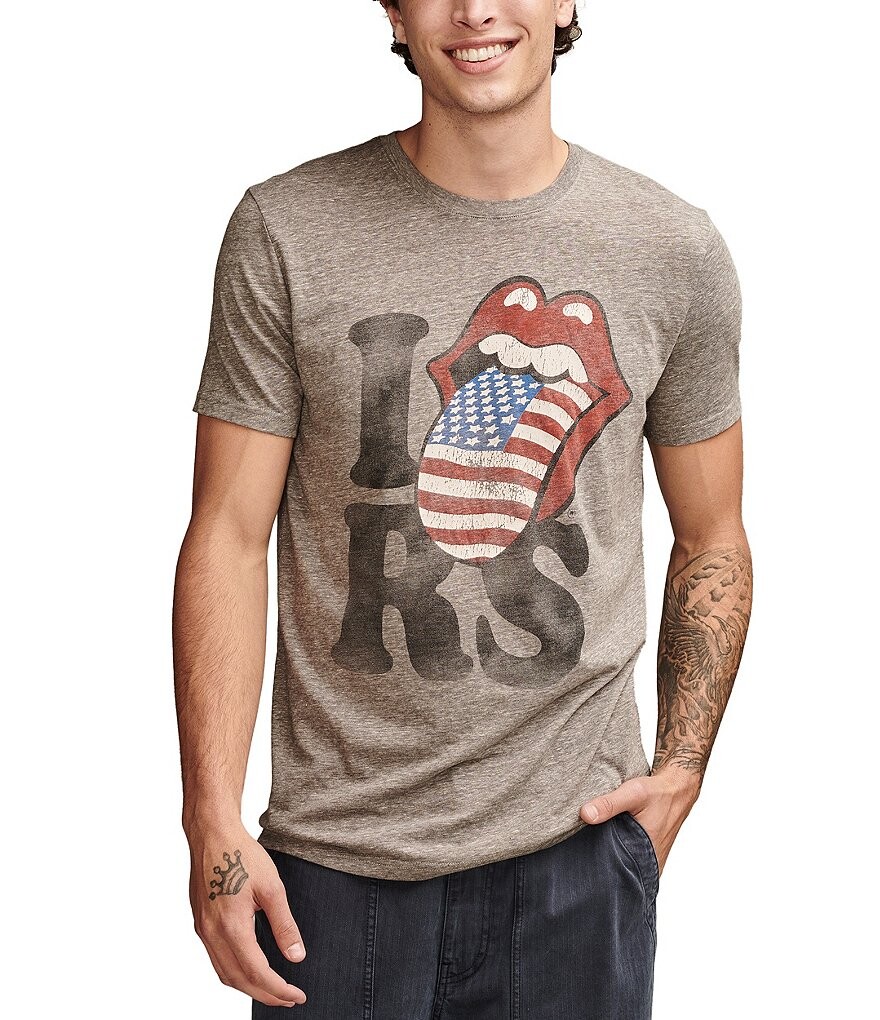 

Футболка Rolling Stones Lucky Brand с короткими рукавами, серый