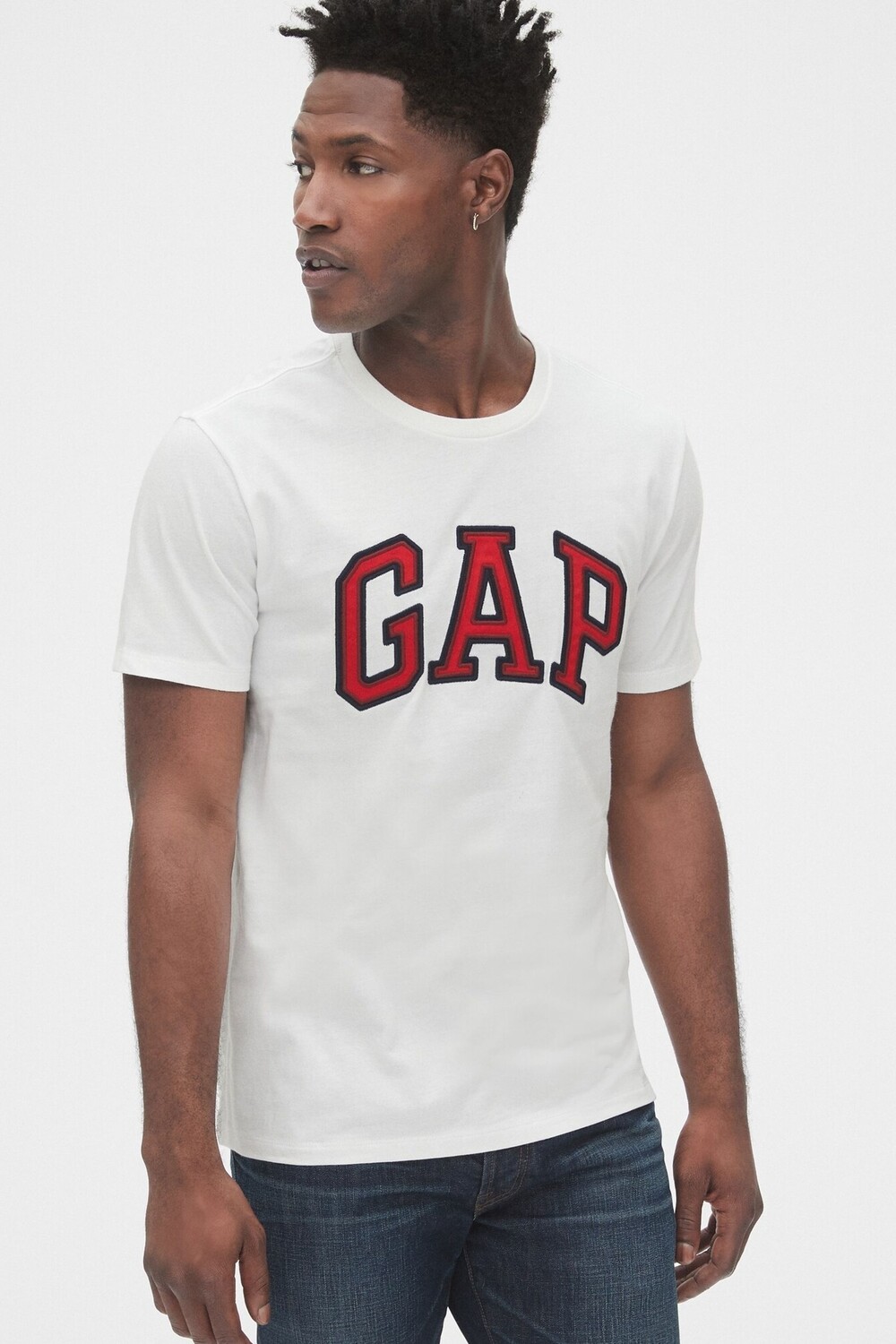 

Футболка с круглым вырезом и логотипом Gap, белый