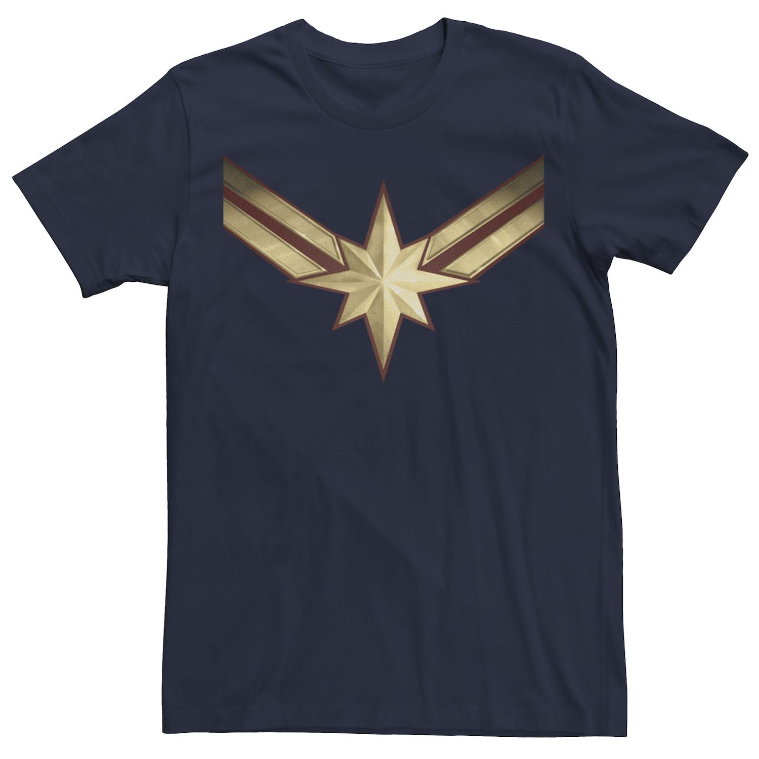 Мужская футболка Captain Movie с графическим рисунком золотистого и синего цвета с логотипом Marvel