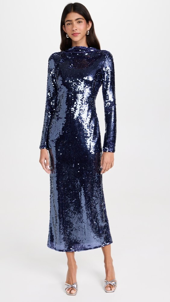 

Платье Self Portrait Navy Sequin, нави