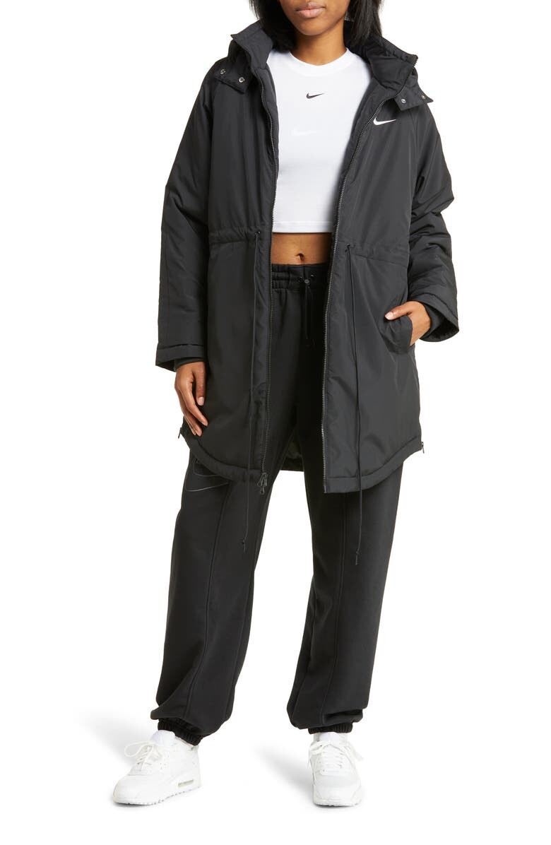 

Утепленная куртка Sportswear Essential NIKE, черный/белый