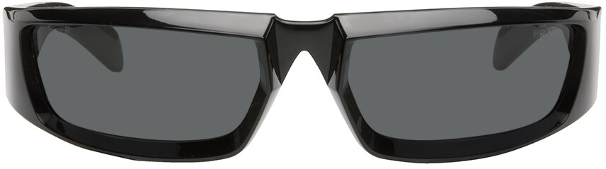 

Черные солнцезащитные очки для подиума Prada Eyewear