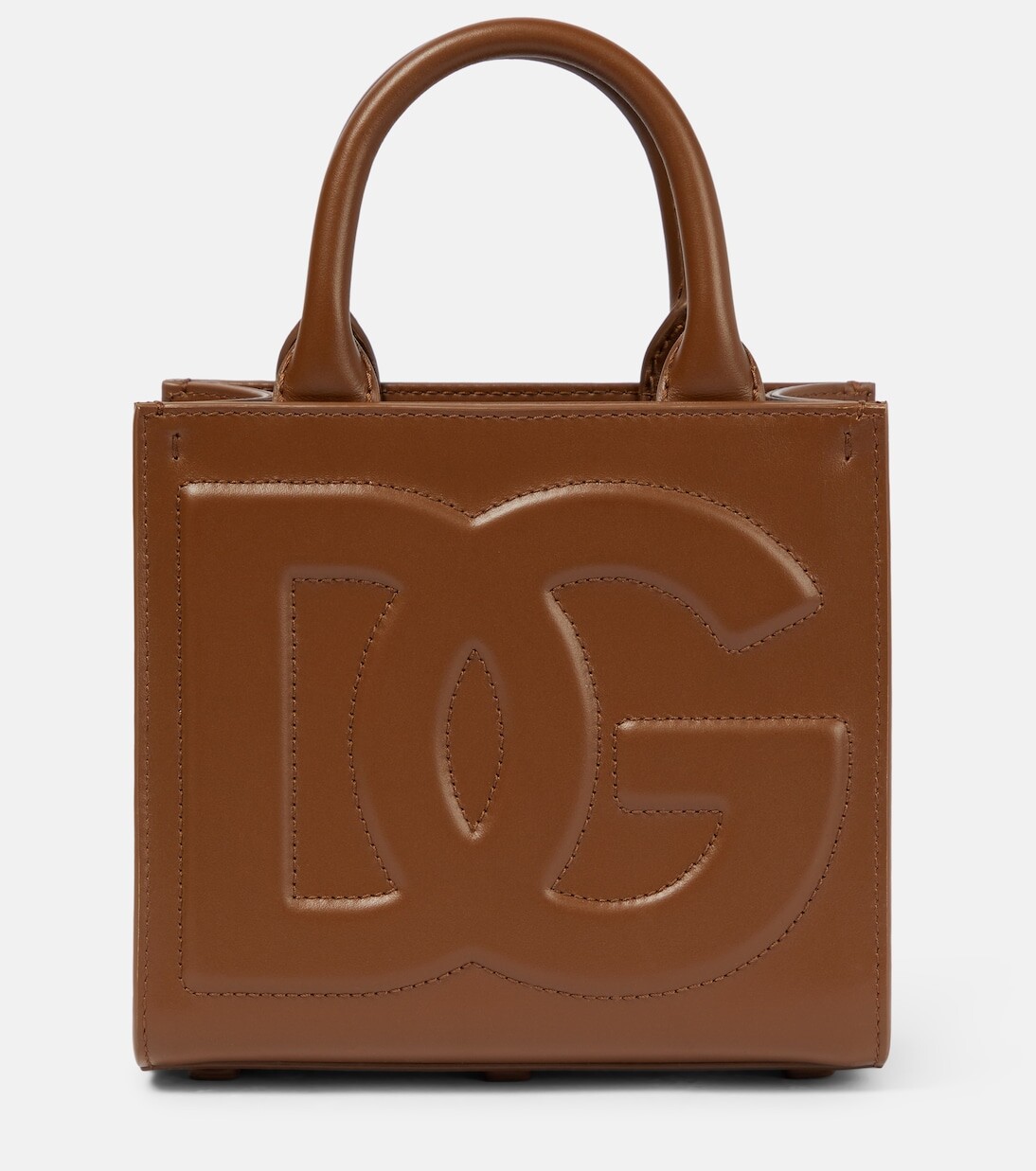 

Кожаная мини-сумка-тоут dg daily Dolce&Gabbana, коричневый