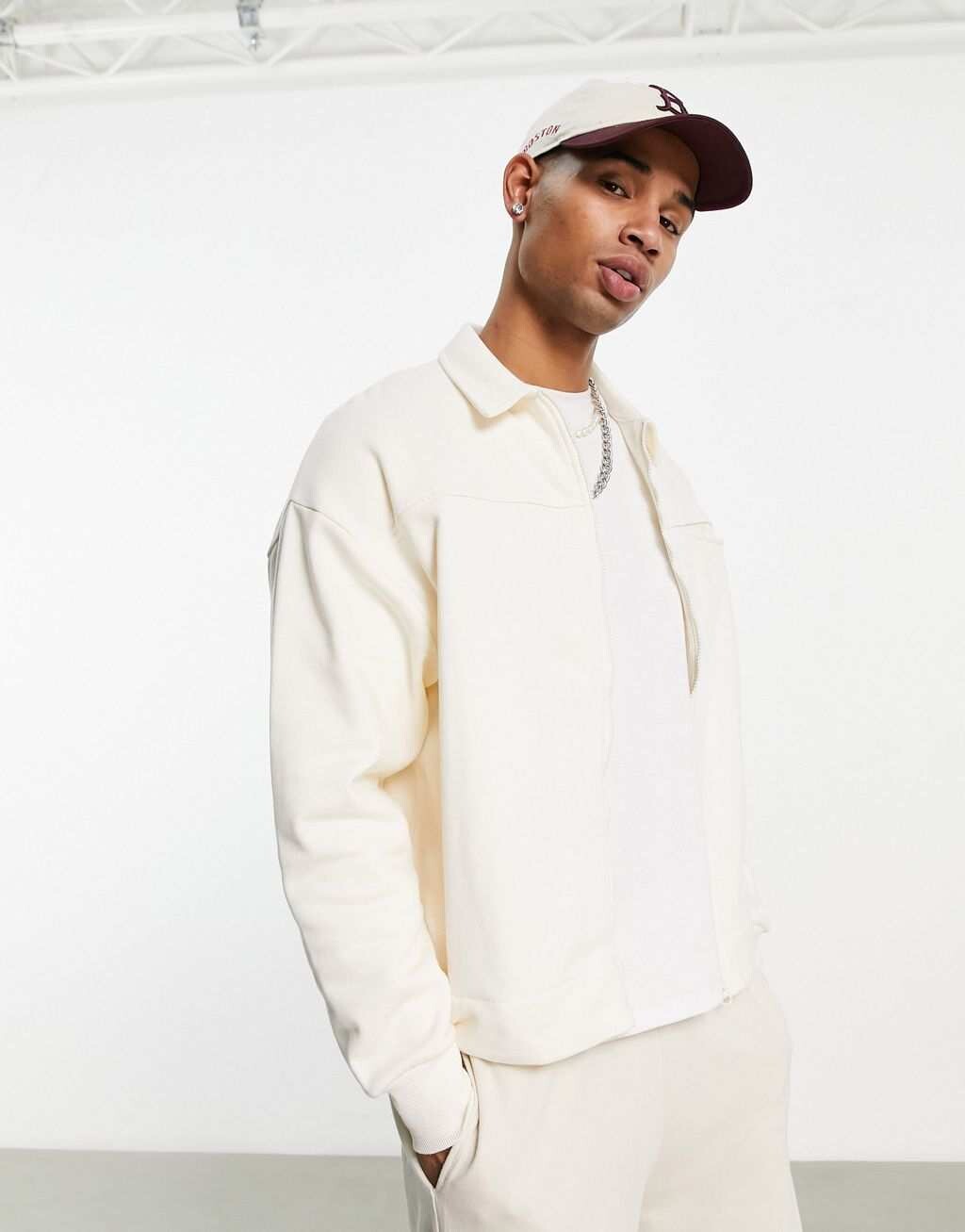 

Мягкая белая куртка из джерси ASOS DESIGN