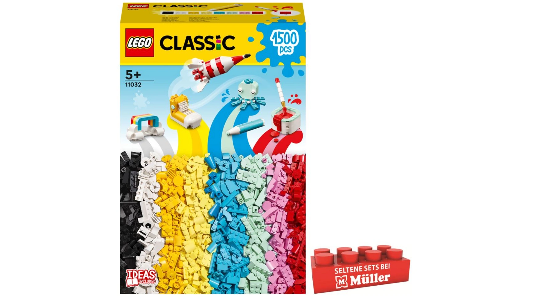 Креативный конструктор Lego Classic с разноцветными кубиками и набором строительных блоков