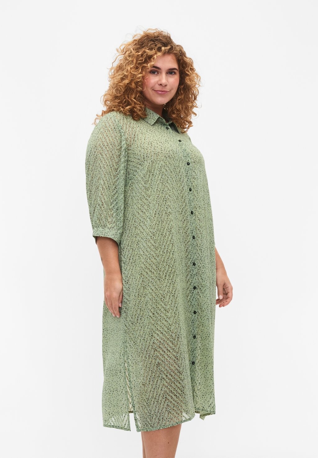 

Платье Camisero Zizzi РУКАВА 3/4 С РАЗРЕЗАМИ, горошек из морских водорослей