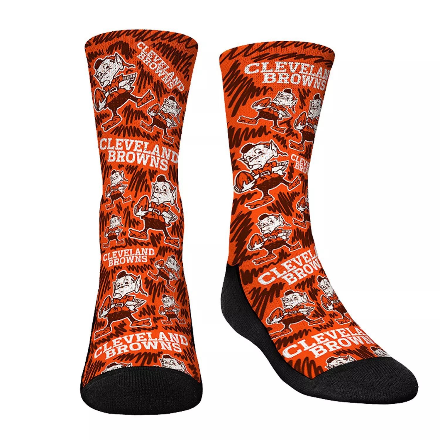 

Молодежные носки Rock Em Носки Cleveland Browns Throwback Logo Sketch Crew Socks Unbranded