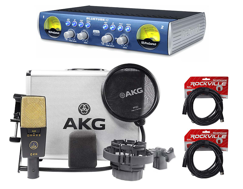 Студийный конденсаторный микрофон AKG C414 XLII+BLUETUBE V2+(2) RCXFM20E-B студийный конденсаторный микрофон akg c414 xlii p11998
