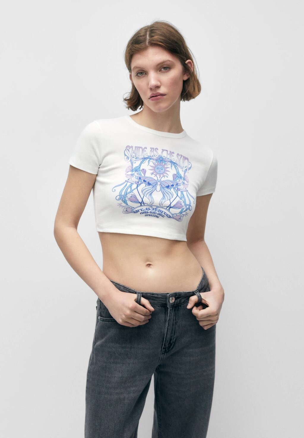 

Футболка с принтом PULL&BEAR, белый