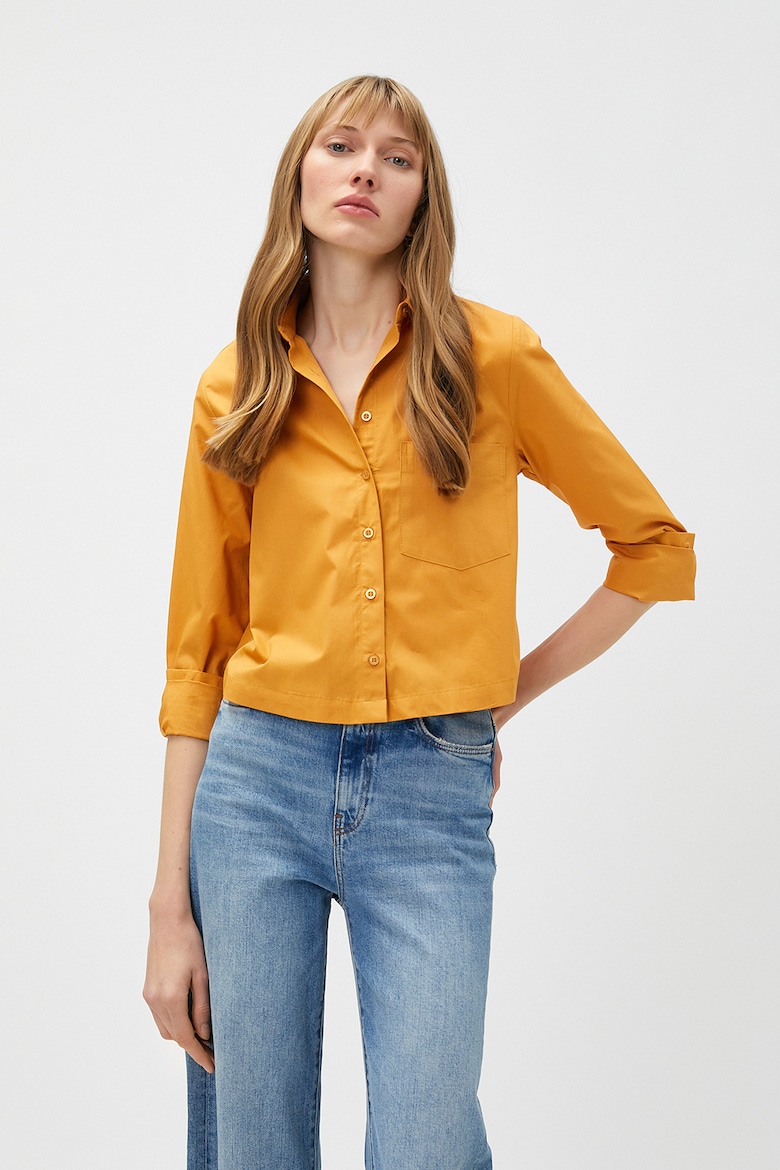 Короткая рубашка с нагрудным карманом Koton, желтый