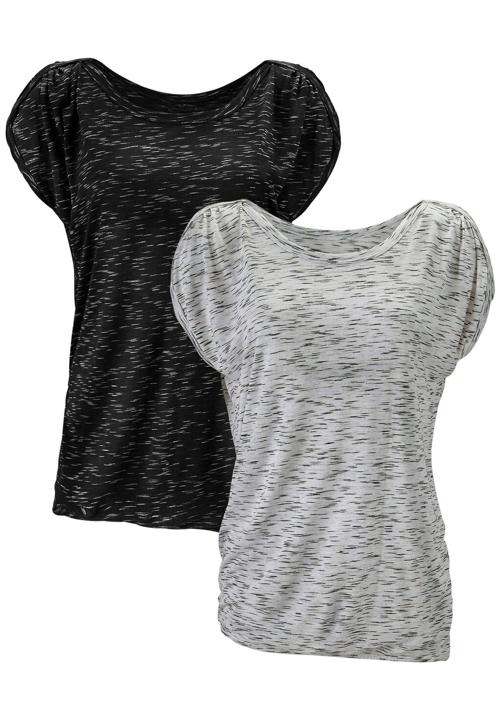 

Футболка с принтом 2 PACK LASCANA, цвет schwarz/weiß