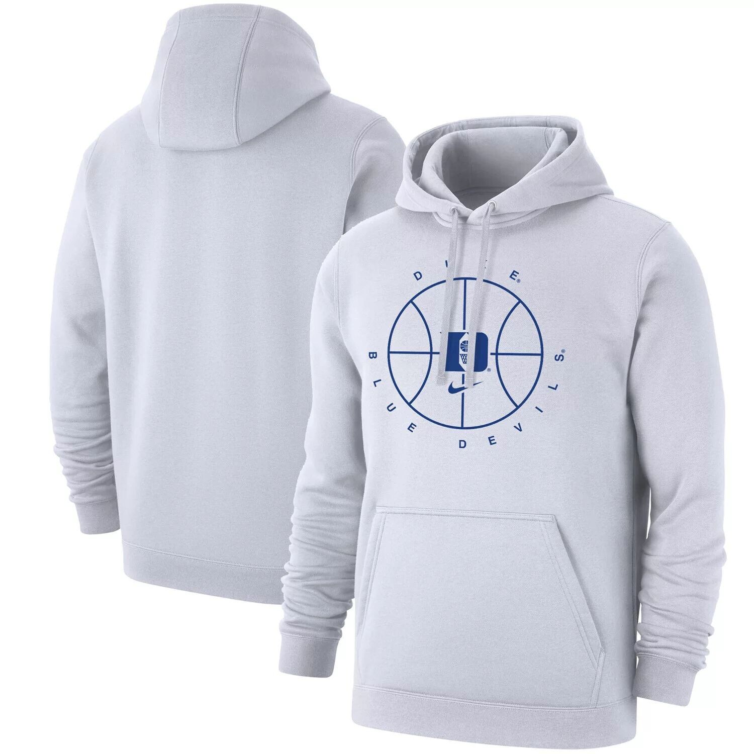 

Мужской белый флисовый пуловер с капюшоном Duke Blue Devils Basketball Icon Club Nike