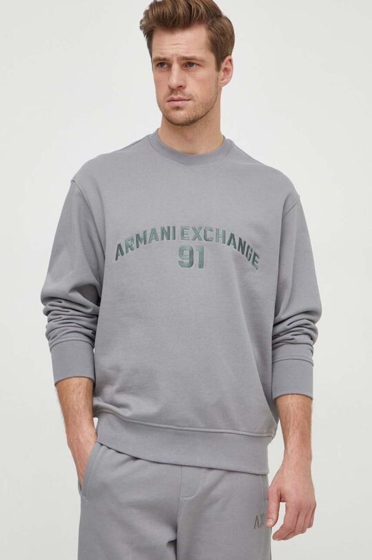 

Хлопковая толстовка Armani Exchange, серый