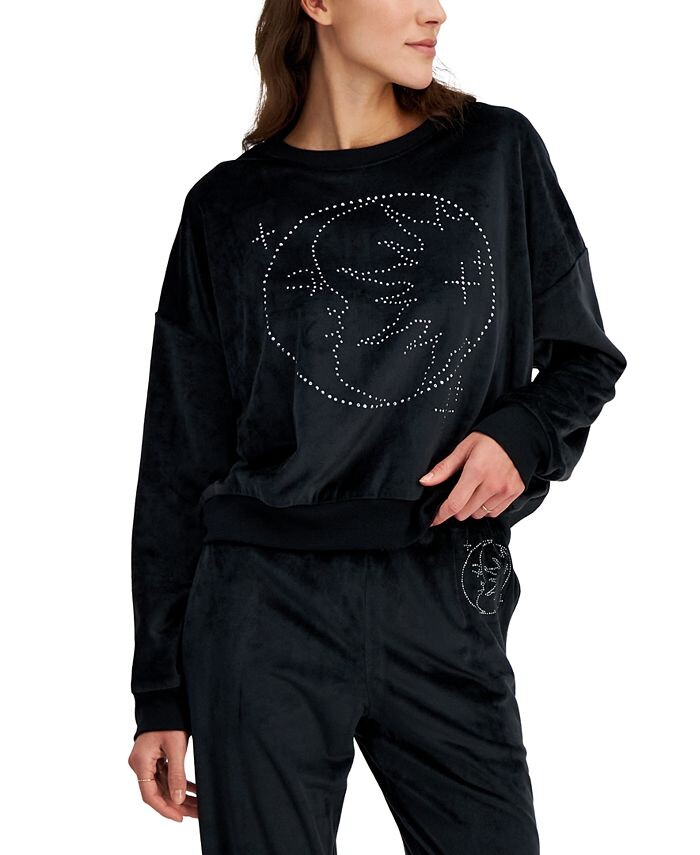 

Велюровый свитшот для подростков с небесным принтом Grayson Threads, The Label, черный