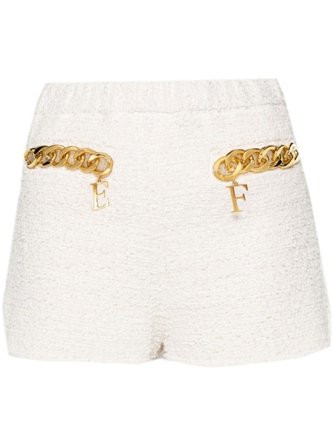 

Elisabetta Franchi твидовые шорты мини с цепочкой, белый