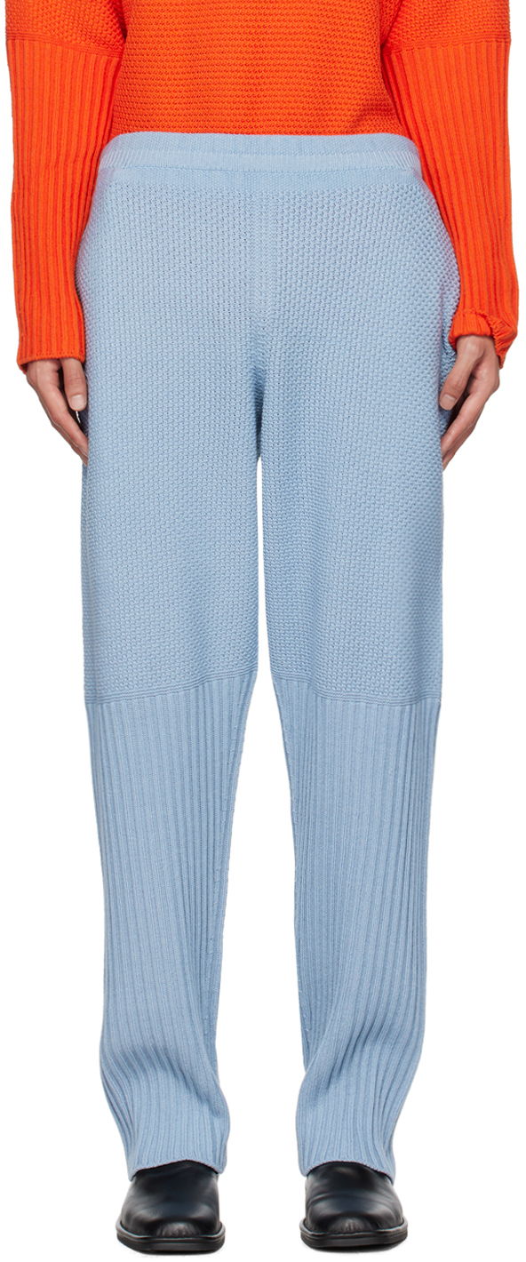 Синие спортивные штаны в деревенском стиле цвета морской волны HOMME PLISSe ISSEY MIYAKE