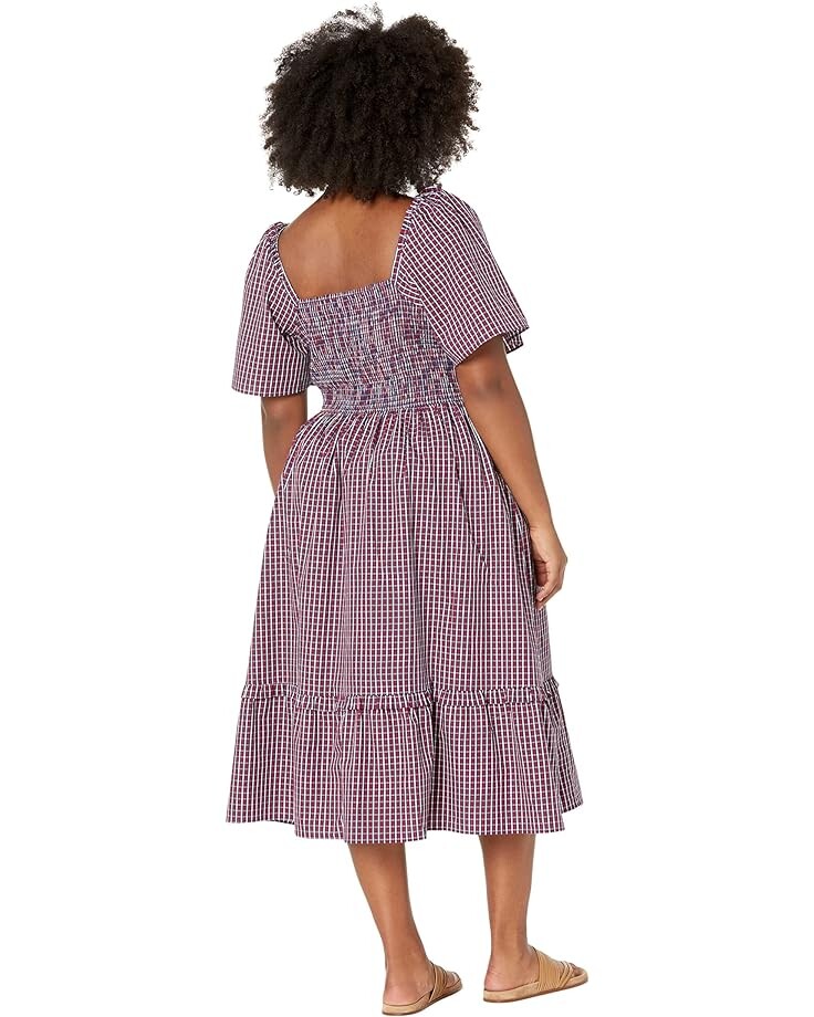 

Платье Draper James Plus Size Deana Smocked Dress in Multi Gingham, цвет Nassau Navy Multi