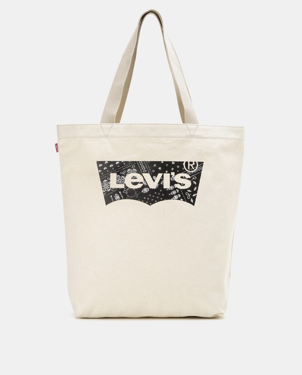 

Белая хлопковая сумка с фирменным принтом Levi's
