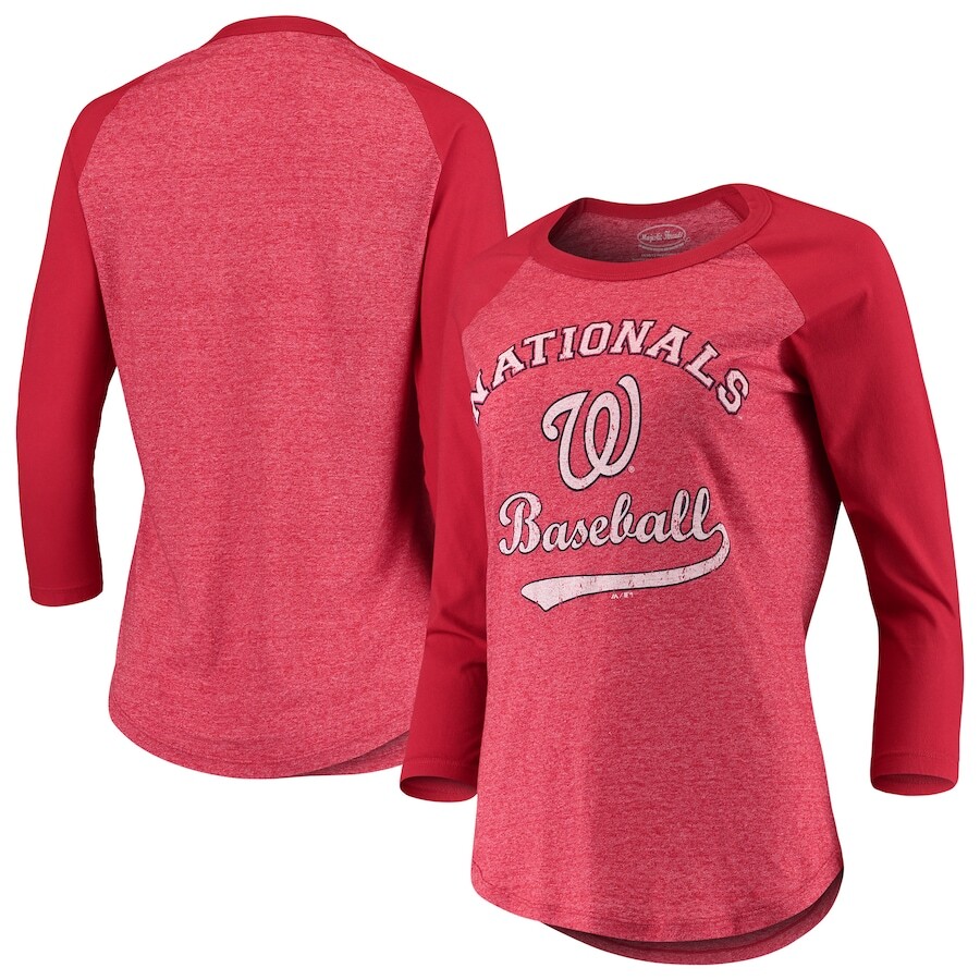 

Футболка с длинным рукавом Majestic Threads Washington Nationals, красный
