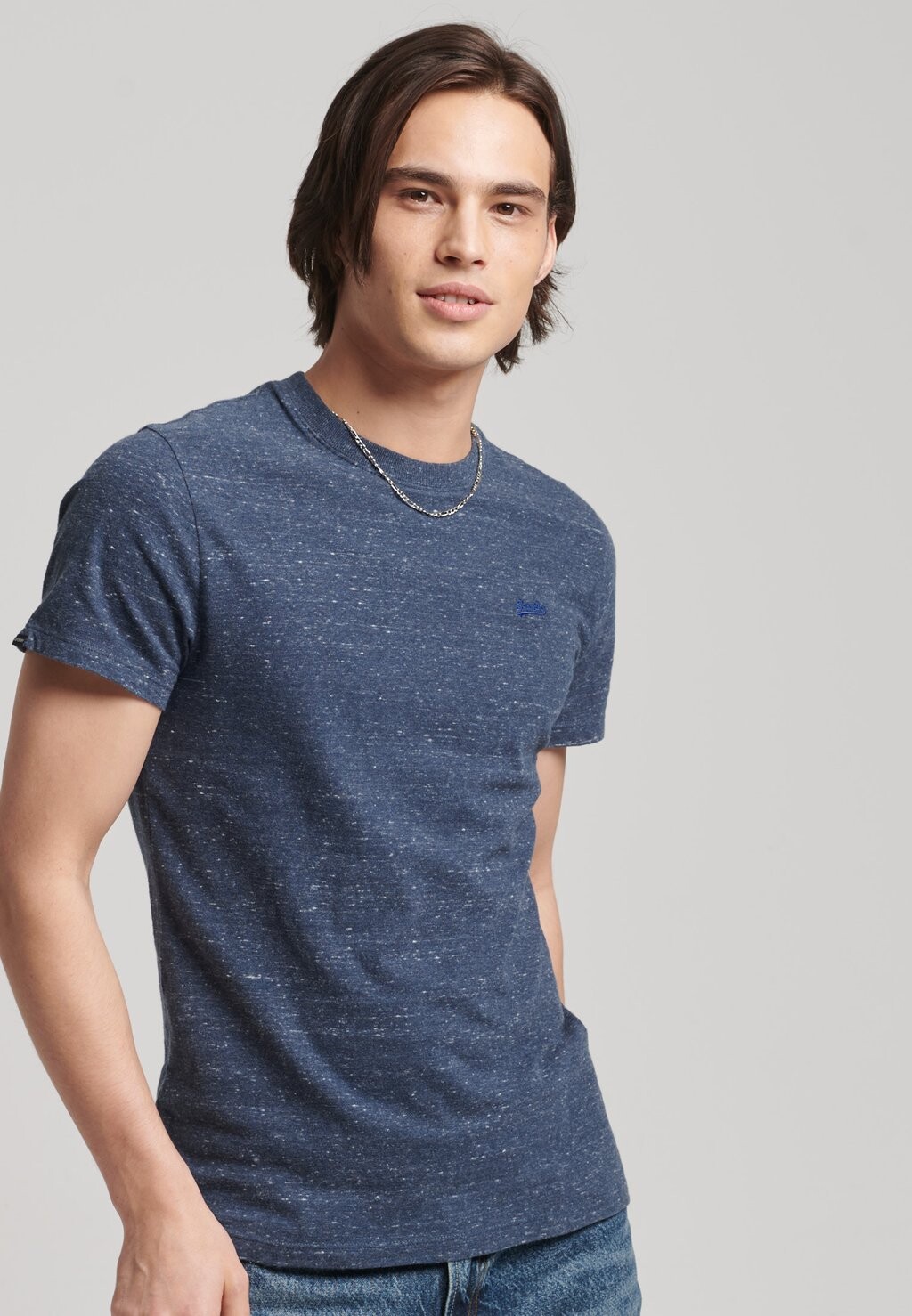 

Базовая футболка MICRO EMBROIDERED Superdry, цвет creek navy heather