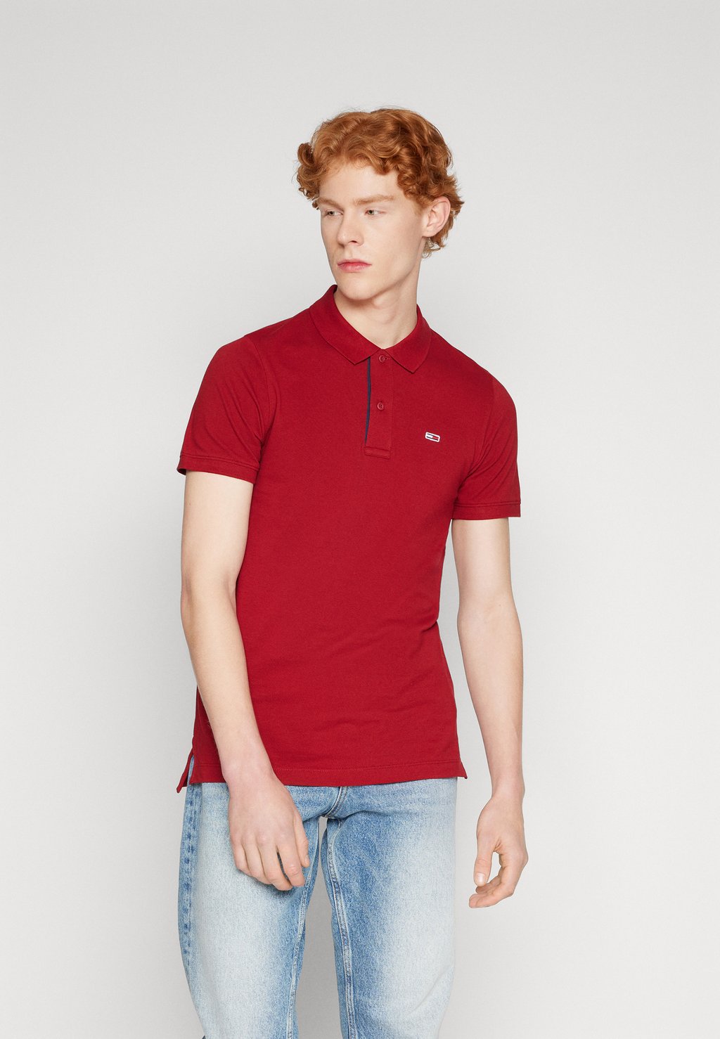 Рубашка-поло Slim Placket Tommy Jeans, цвет magma red