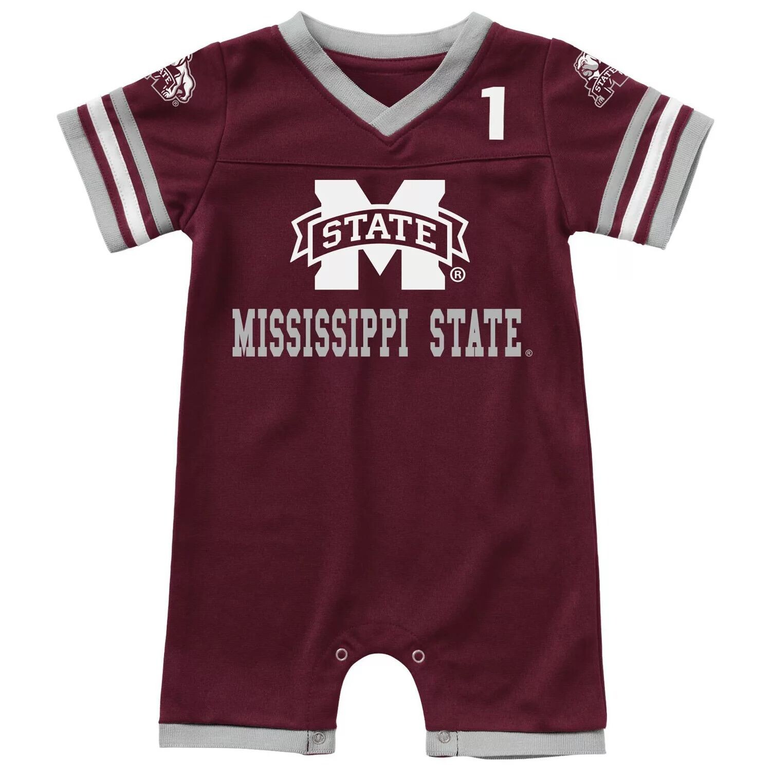 

Комбинезон Colosseum Maroon Mississippi State Bulldogs Bumpo Football Logo для новорожденных и младенцев Colosseum