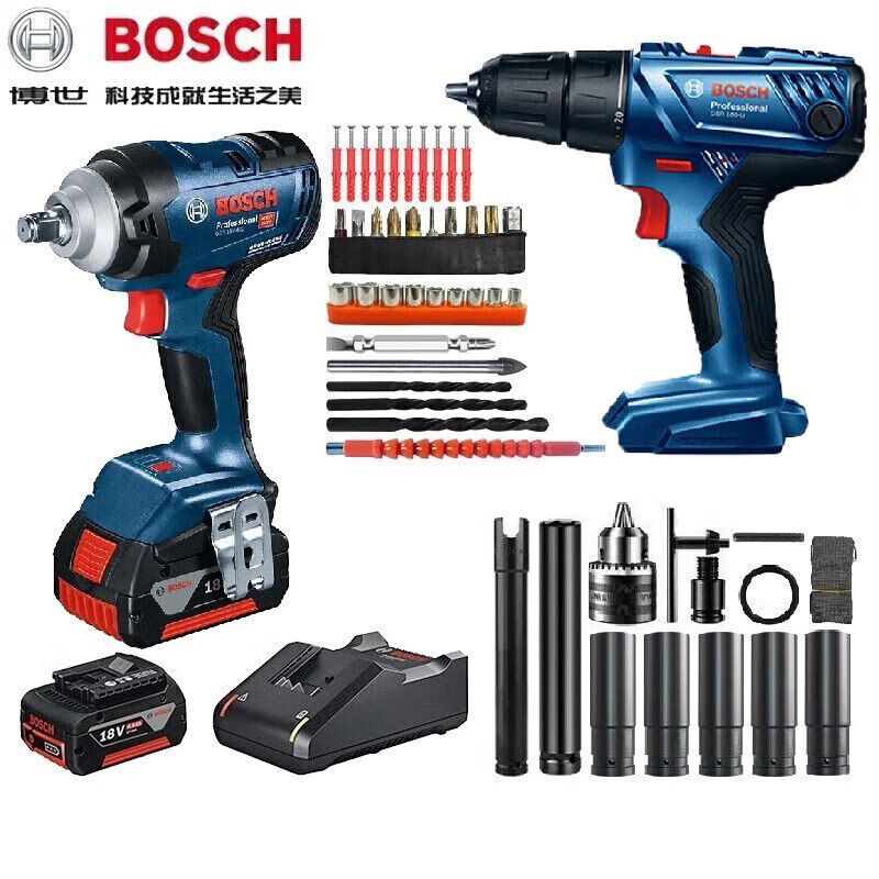 Гайковерт ударный Bosch GDS18V-400 с аккумулятором и насадками