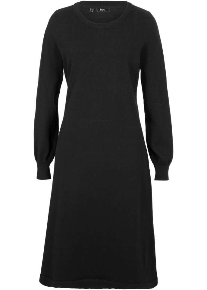 Трикотажное платье из переработанного хлопка Bpc Bonprix Collection, черный свитер из переработанного хлопка bpc bonprix collection черный