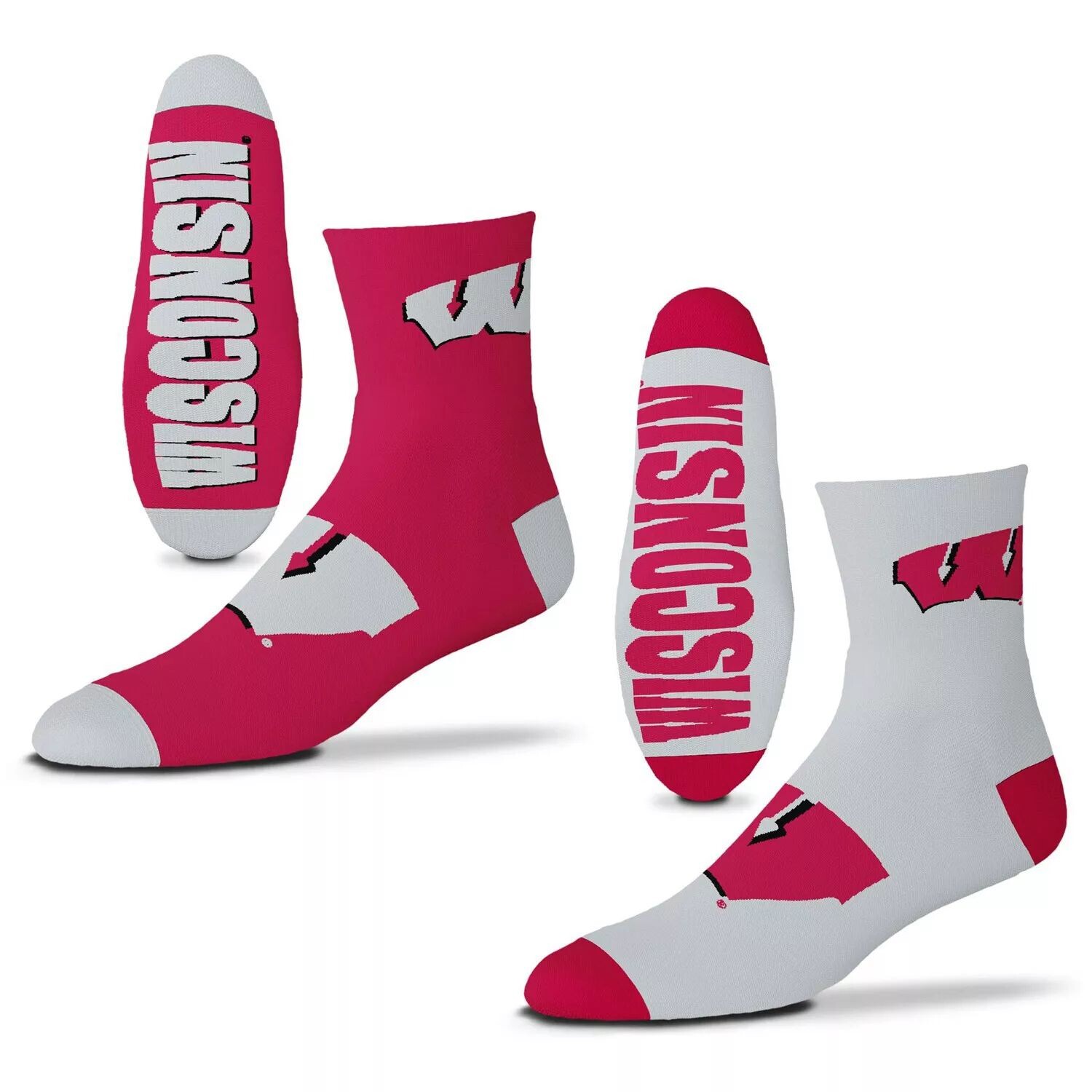 

Мужские носки длиной в четверть для босых ног Wisconsin Badgers Team, 2 пары