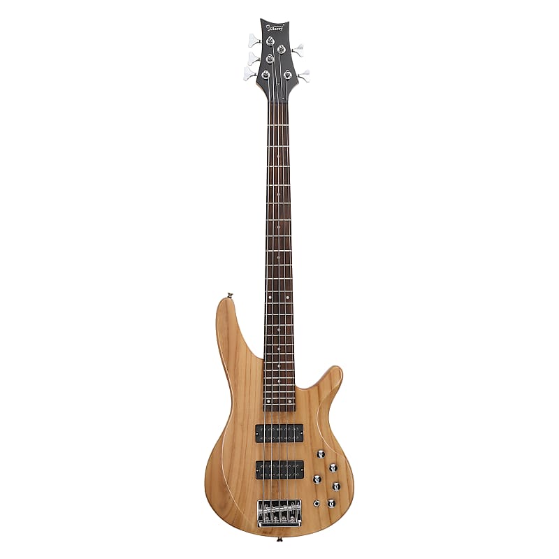 цена Басс гитара Glarry GIB Bass Guitar Full Size 5 String HH Pickup Burlywood