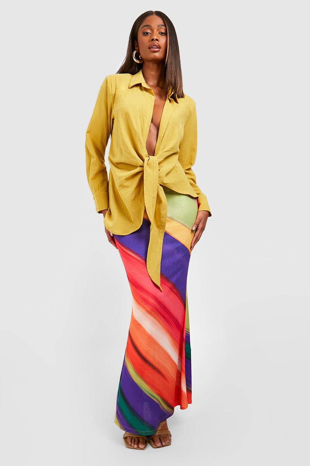 

Юбка-макси-комбинация multi tie dye Boohoo, розовый