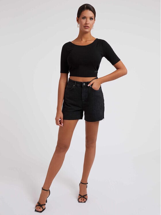 

Джинсовые шорты свободного кроя Guess, черный