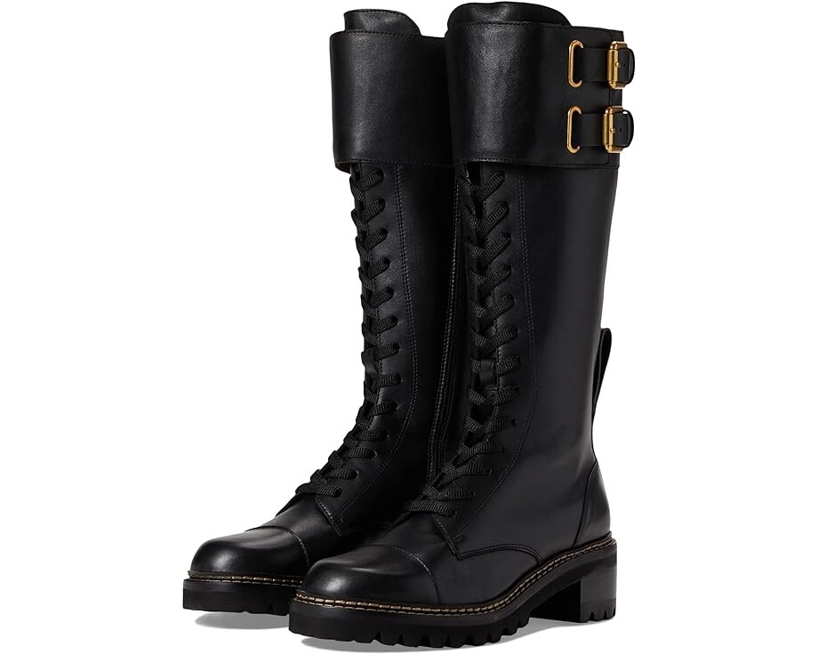 

Ботинки See by Chloe Mallory Combat Over-the-Knee Boot, черный