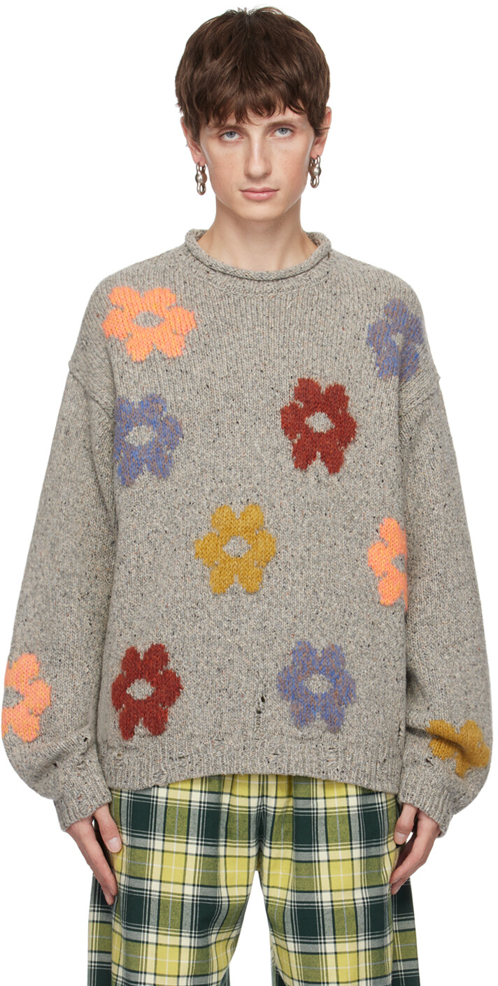 

Серый жаккардовый свитер Acne Studios