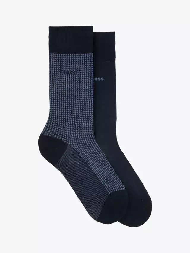 

Носки HUGO BOSS BOSS Houndstooth & Plain 2 шт, цвет blue/navy