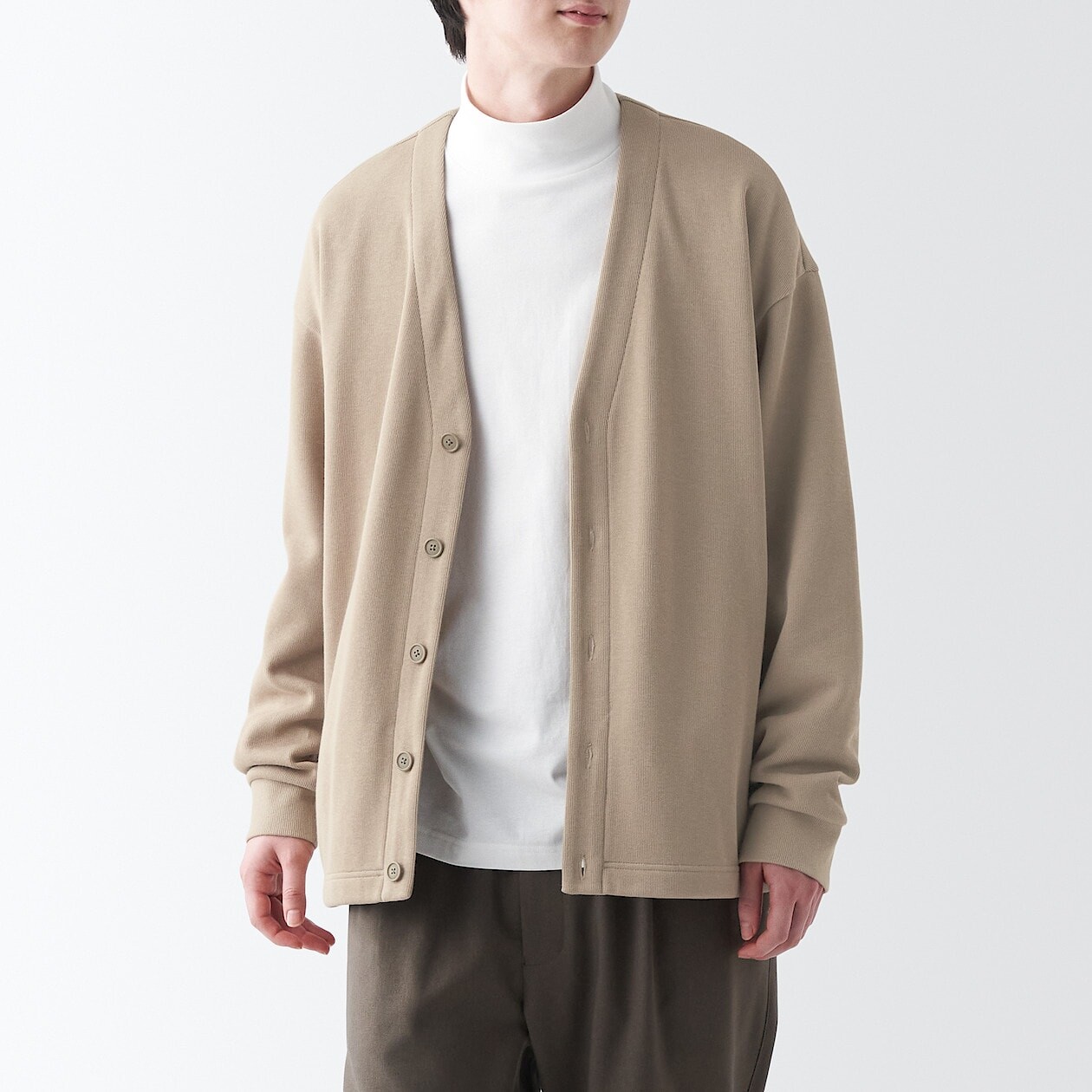

Кардиган двойной вязки MUJI, песочно-бежевый